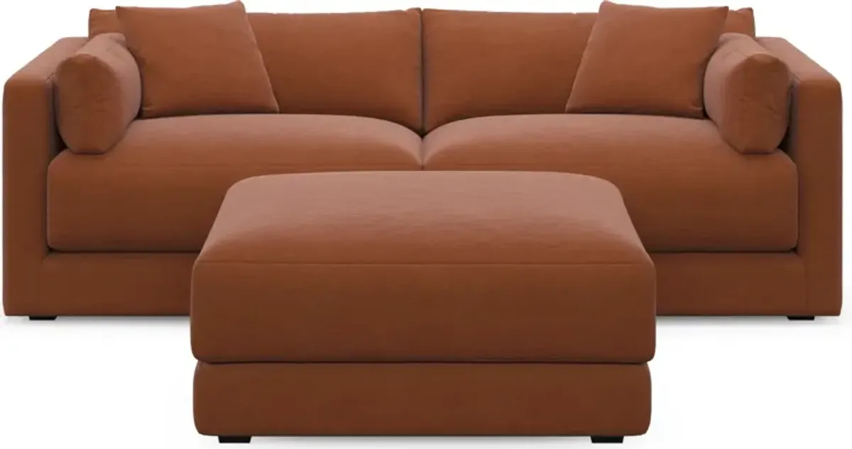 Malibu 2-Piece Sofa and Ottoman - Merrimac Brick