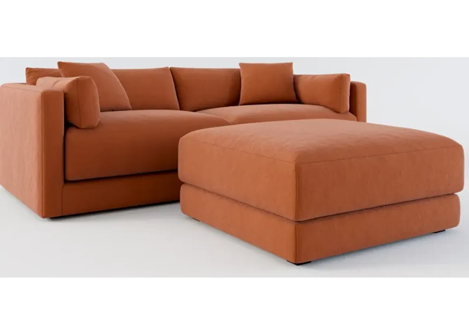 Malibu 2-Piece Sofa and Ottoman - Merrimac Brick