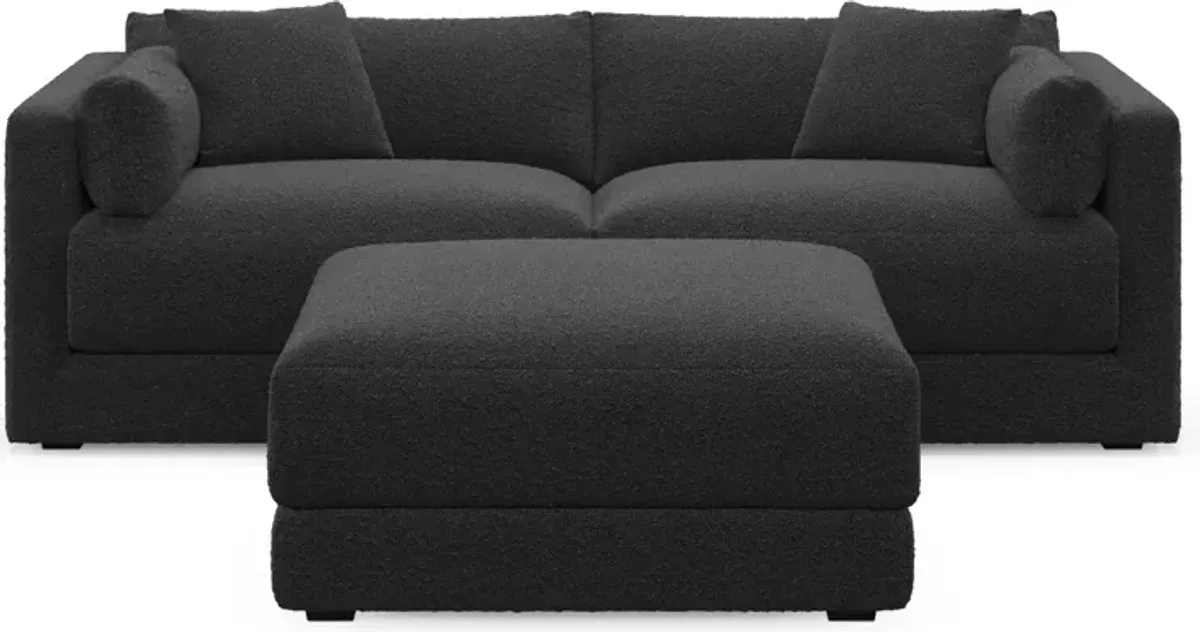 Malibu 2-Piece Sofa and Ottoman - Bloke Obsidian