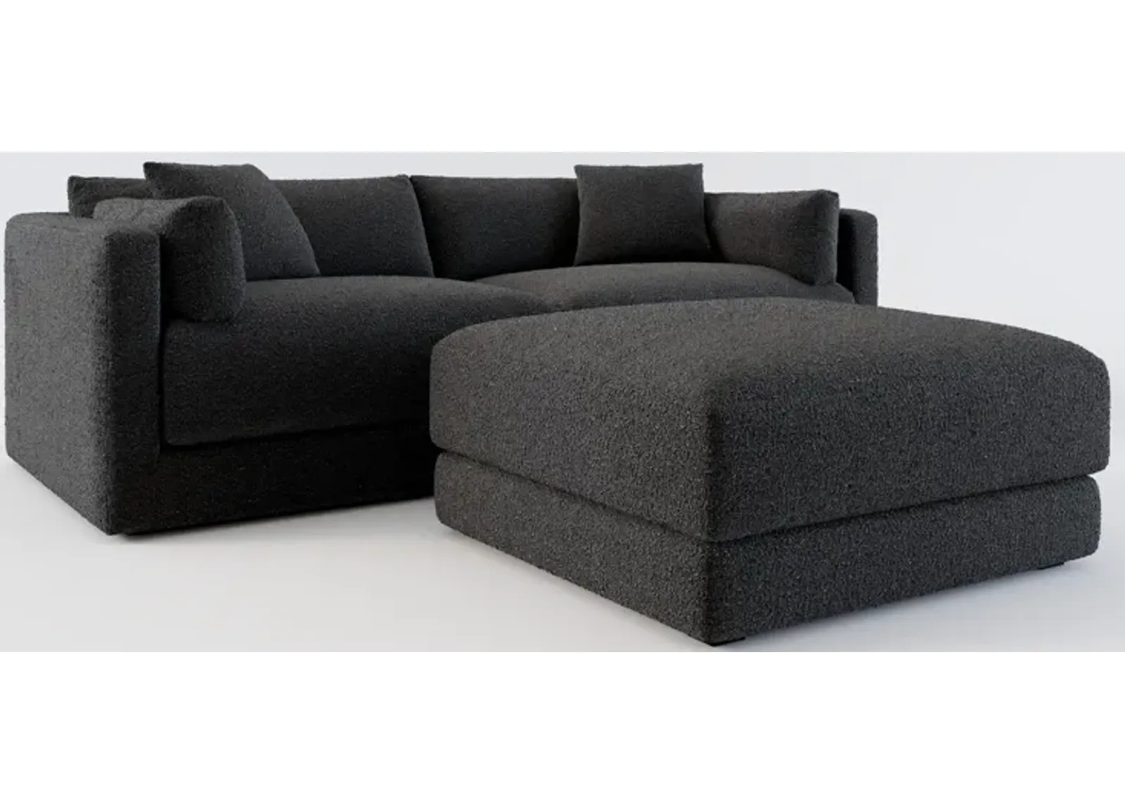 Malibu 2-Piece Sofa and Ottoman - Bloke Obsidian