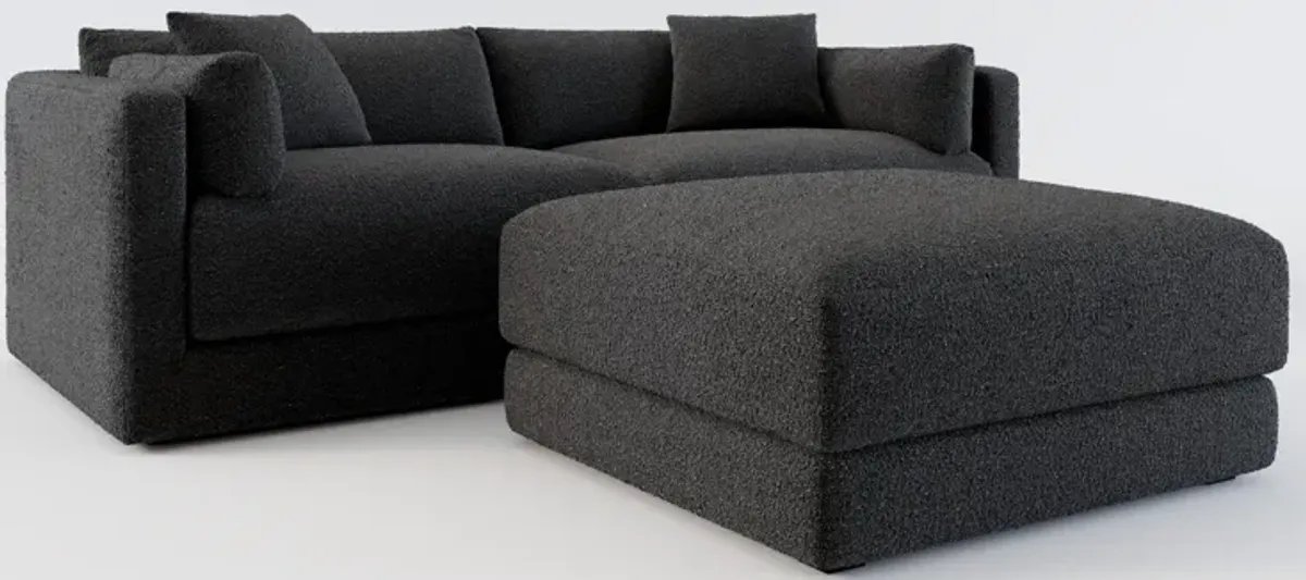 Malibu 2-Piece Sofa and Ottoman - Bloke Obsidian