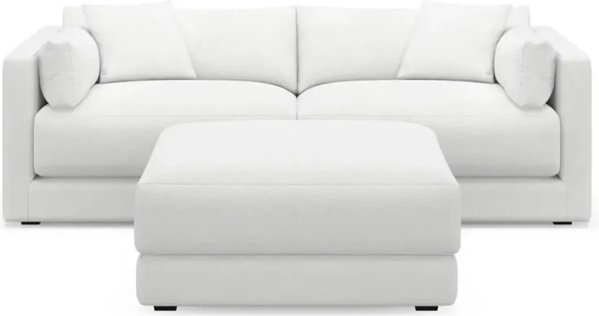 Malibu 2-Piece Sofa and Ottoman - Lovie Chalk