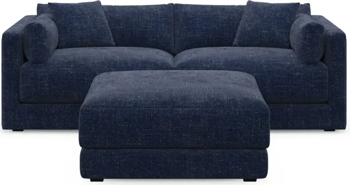 Malibu 2-Piece Sofa and Ottoman - Sundar Navy
