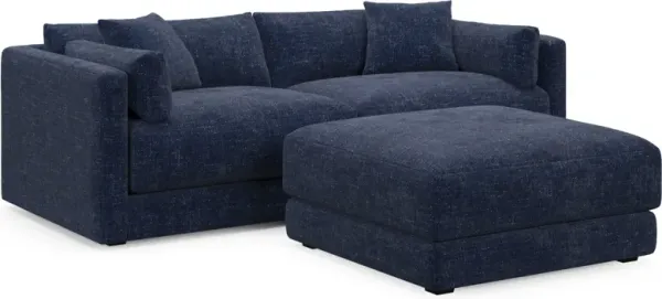 Malibu 2-Piece Sofa and Ottoman - Sundar Navy