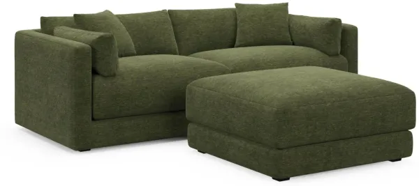 Malibu 2-Piece Sofa and Ottoman - Luscious Green