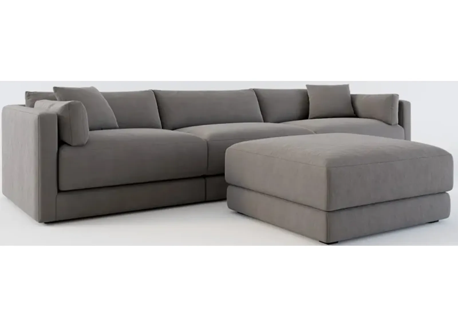 Malibu 3-Piece Sofa and Ottoman - Merrimac Ash