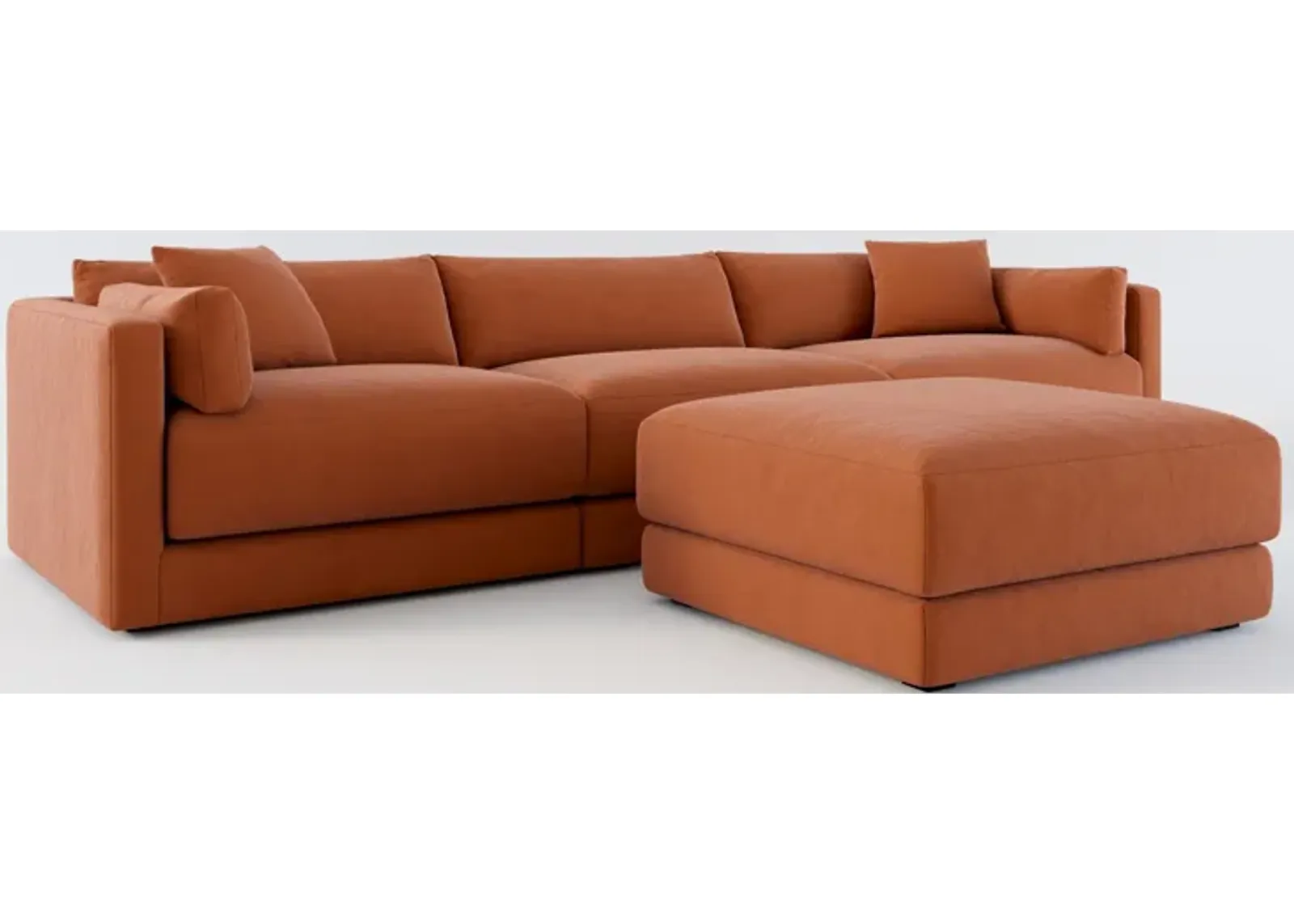 Malibu 3-Piece Sofa and Ottoman - Merrimac Brick