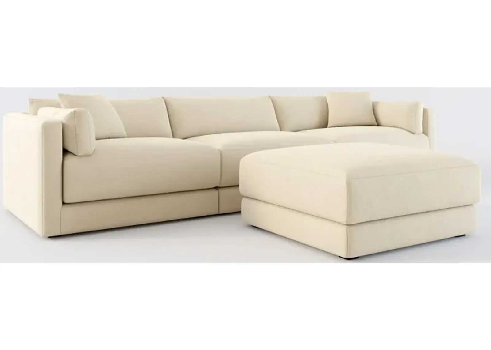 Malibu 3-Piece Sofa and Ottoman - Merrimac Ecru