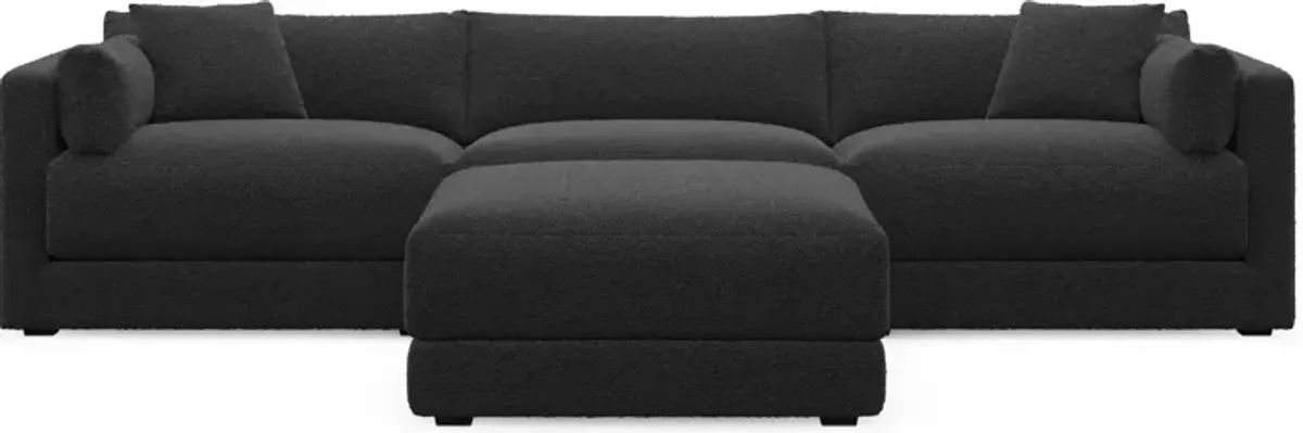 Malibu 3-Piece Sofa and Ottoman - Bloke Obsidian