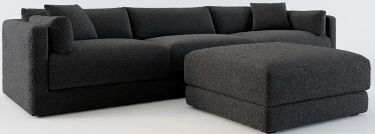 Malibu 3-Piece Sofa and Ottoman - Bloke Obsidian