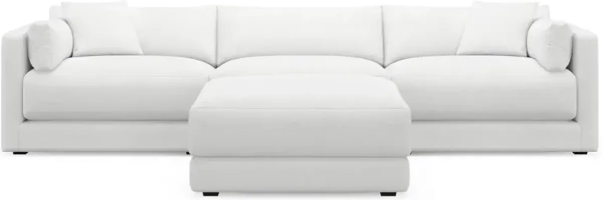 Malibu 3-Piece Sofa and Ottoman - Lovie Chalk