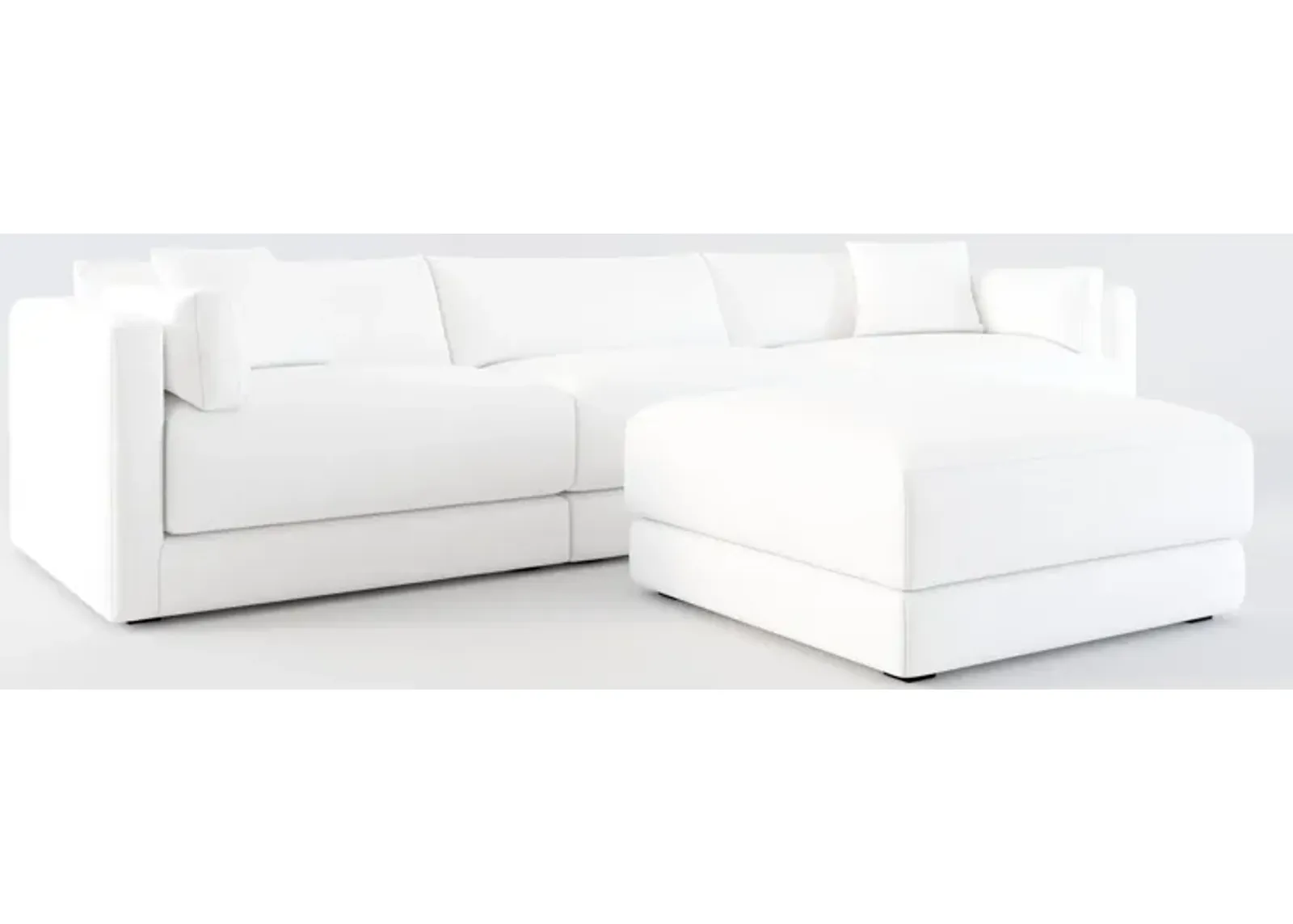 Malibu 3-Piece Sofa and Ottoman - Lovie Chalk