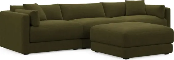 Malibu 3-Piece Sofa and Ottoman - Midcentury Peat