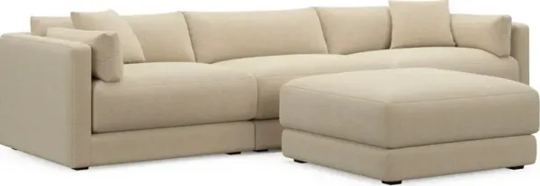 Malibu 3-Piece Sofa and Ottoman - Midcentury Sand
