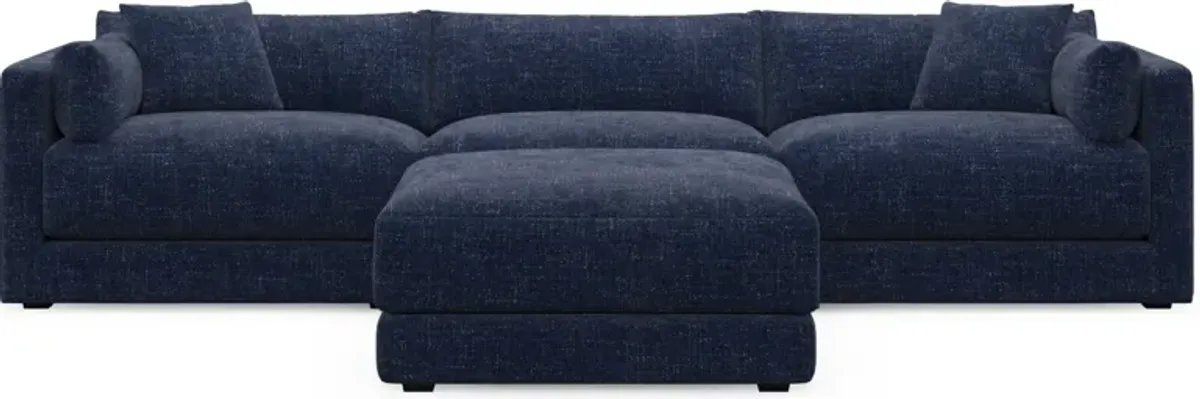 Malibu 3-Piece Sofa and Ottoman - Sundar Navy