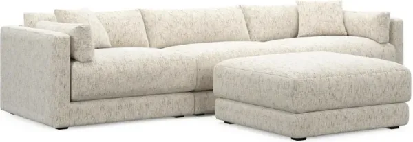 Malibu 3-Piece Sofa and Ottoman - Haley Oyster