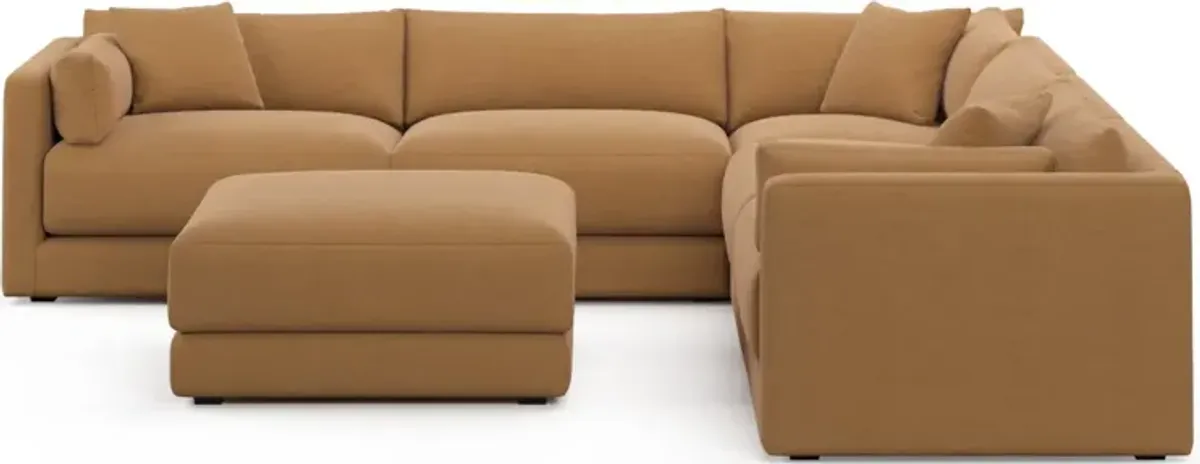 Malibu 5-Piece Sectional and Ottoman - Merrimac Topaz