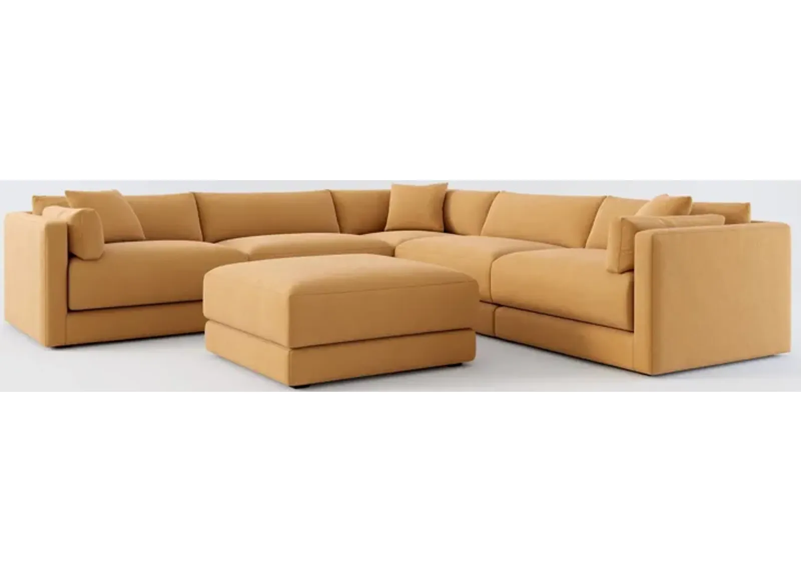 Malibu 5-Piece Sectional and Ottoman - Merrimac Topaz