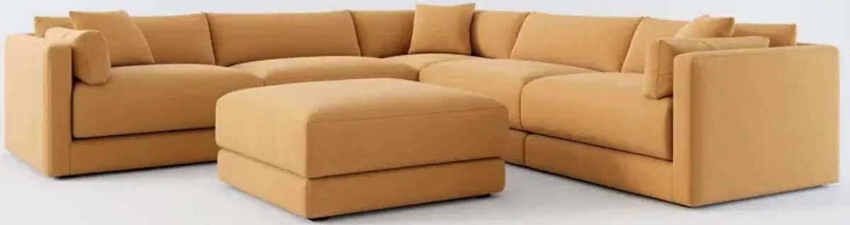 Malibu 5-Piece Sectional and Ottoman - Merrimac Topaz