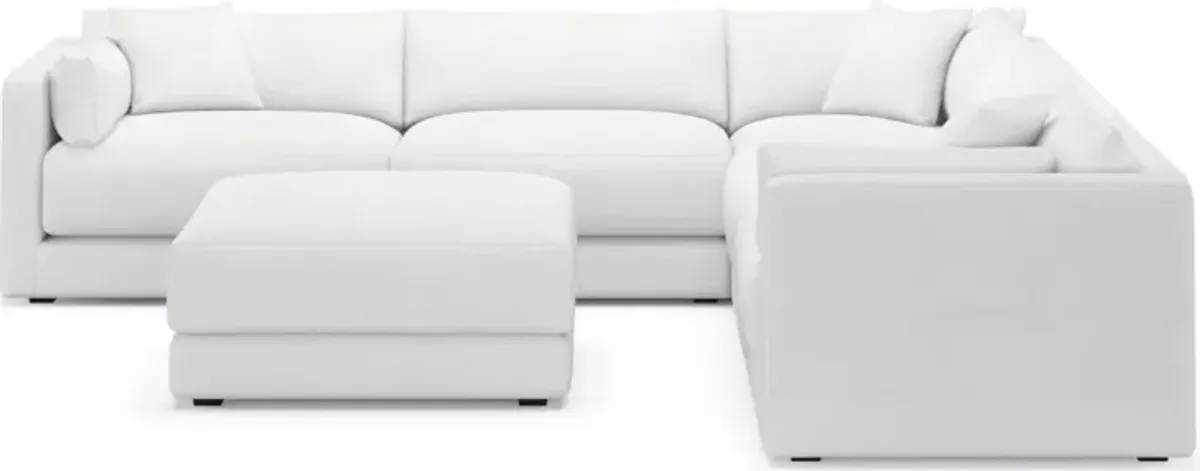 Malibu 5-Piece Sectional and Ottoman - Lovie Chalk