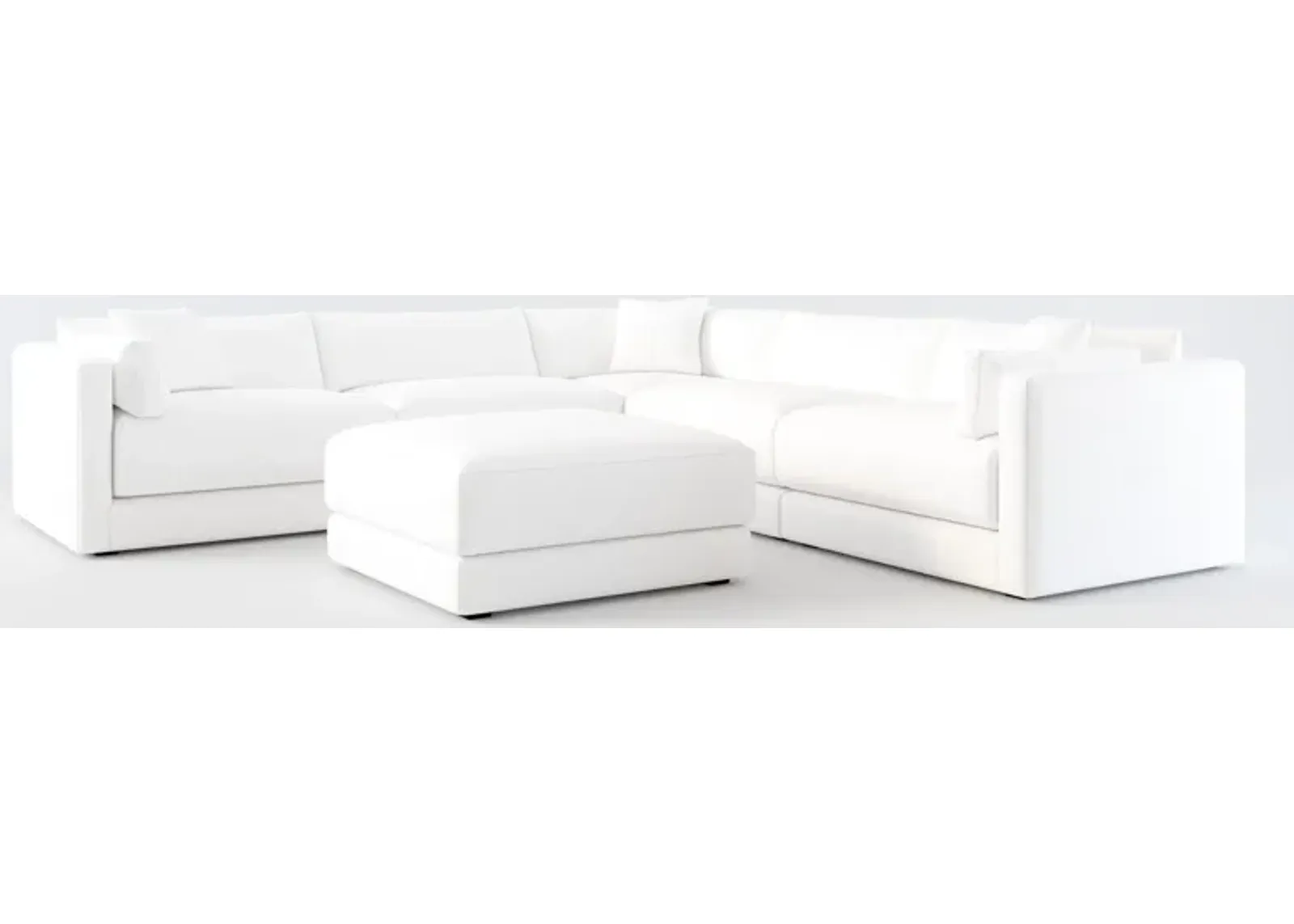 Malibu 5-Piece Sectional and Ottoman - Lovie Chalk