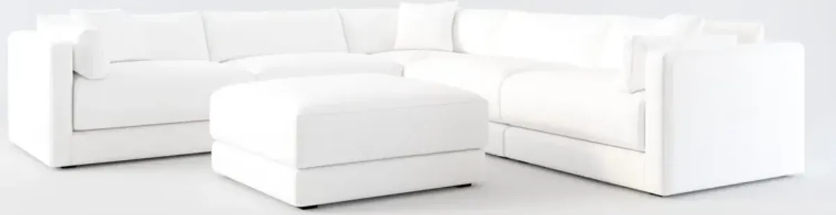 Malibu 5-Piece Sectional and Ottoman - Lovie Chalk