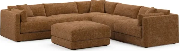 Malibu 5-Piece Sectional and Ottoman - Sundar Spice