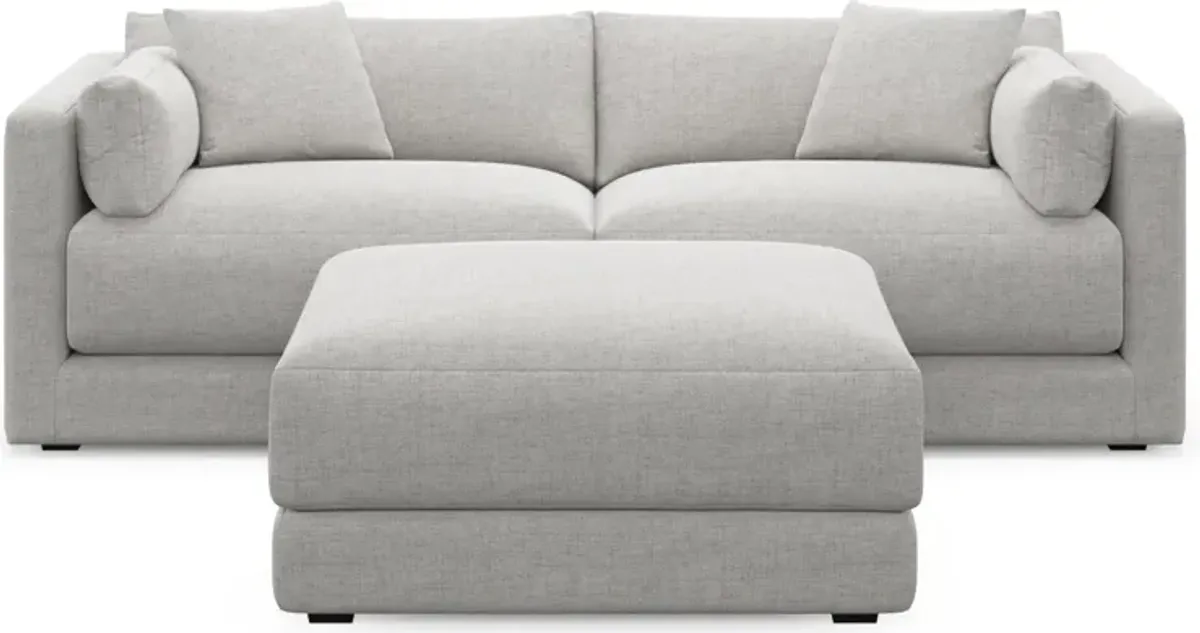 Malibu  2-Piece Sofa and Ottoman - Adario Fog