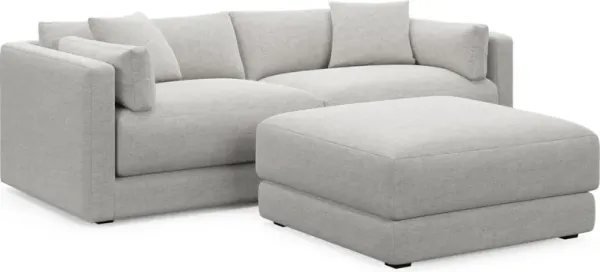Malibu  2-Piece Sofa and Ottoman - Adario Fog