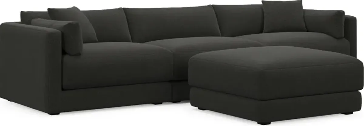 Malibu  3-Piece Sofa and Ottoman - Liv Onyx