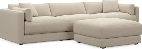 Malibu  3-Piece Sofa and Ottoman - Basker Antique