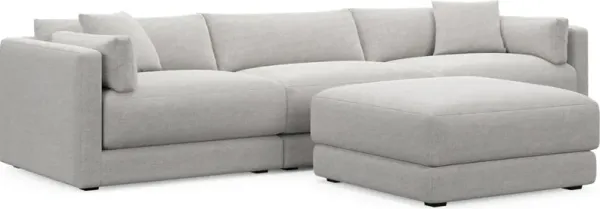 Malibu  3-Piece Sofa and Ottoman - Adario Fog