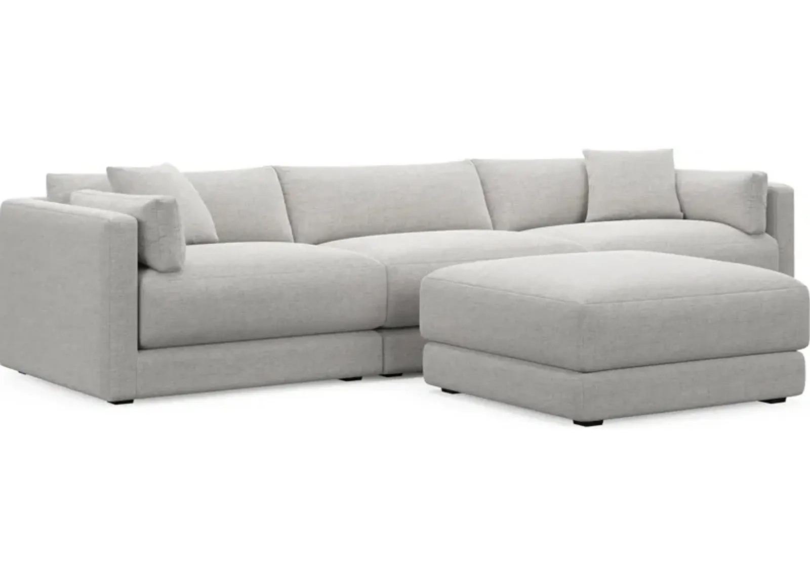 Malibu  3-Piece Sofa and Ottoman - Adario Fog