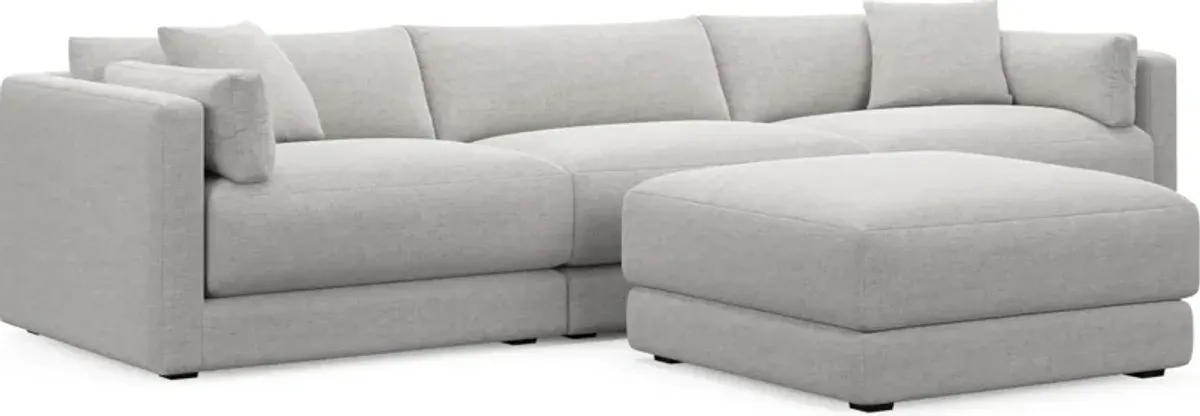 Malibu  3-Piece Sofa and Ottoman - Adario Fog