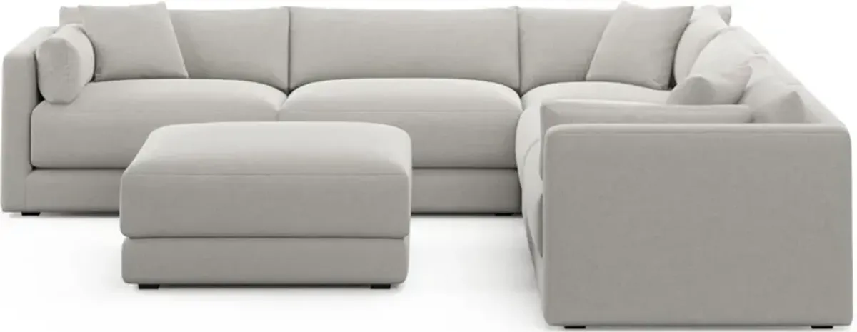 Malibu  5-Piece Sectional and Ottoman - Basker Dove