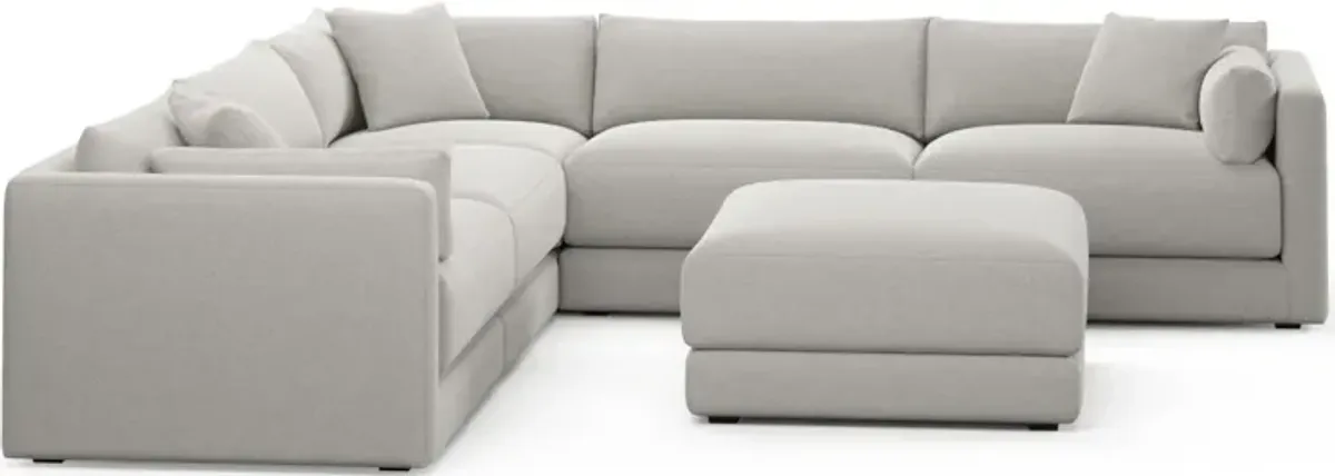 Malibu  5-Piece Sectional and Ottoman - Basker Dove