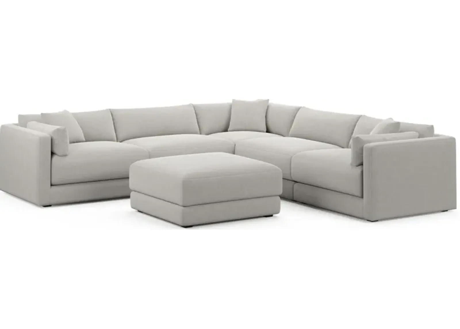 Malibu  5-Piece Sectional and Ottoman - Basker Dove