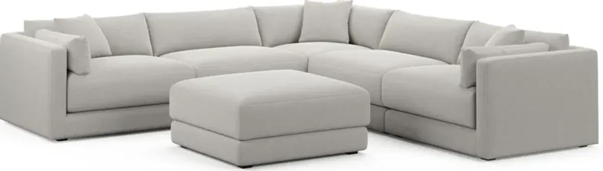 Malibu  5-Piece Sectional and Ottoman - Basker Dove