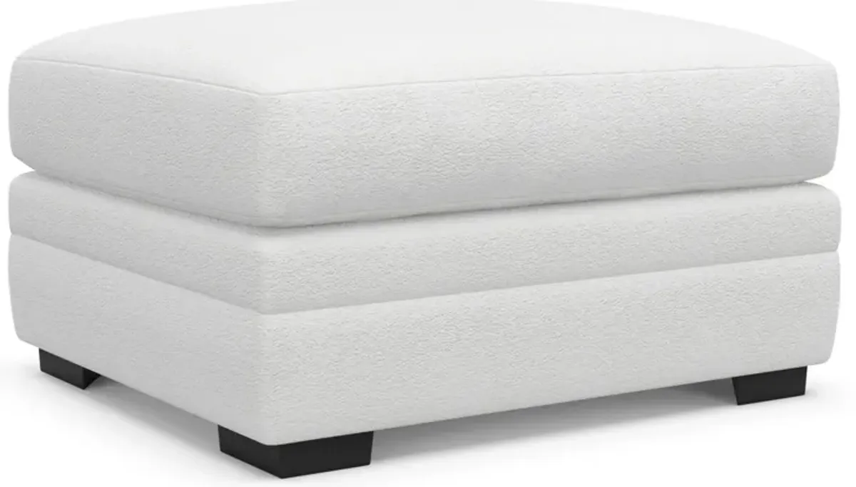 Winston Foam Comfort Ottoman - Lovie Chalk