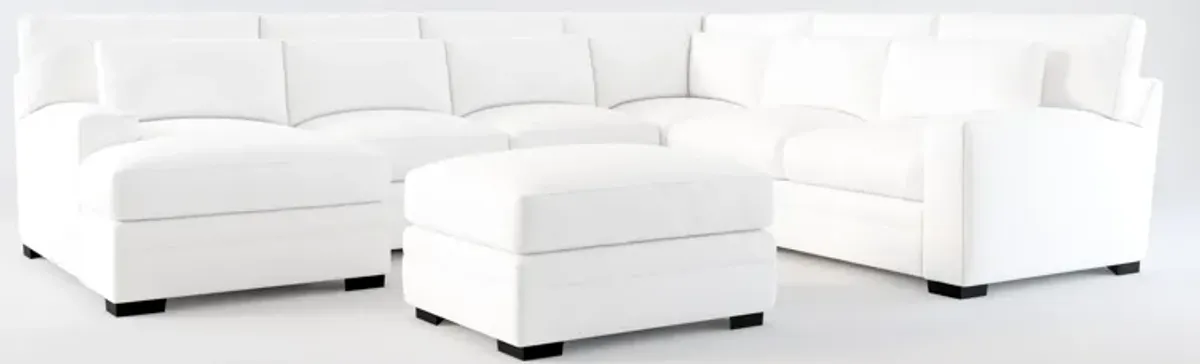 Winston Foam Comfort 5-Piece Sectional with Left-Facing Chaise and Ottoman - Lovie Chalk