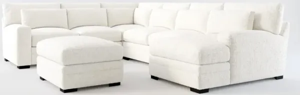 Winston Hybrid Comfort 5-Piece Sectional with Right-Facing Chaise and Ottoman - Bantu Pearl