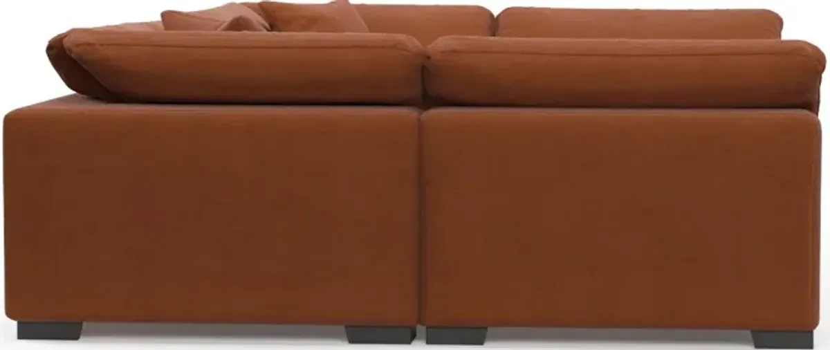 Plush Feathered Comfort 6-Piece Pit Sectional - Merrimac Brick