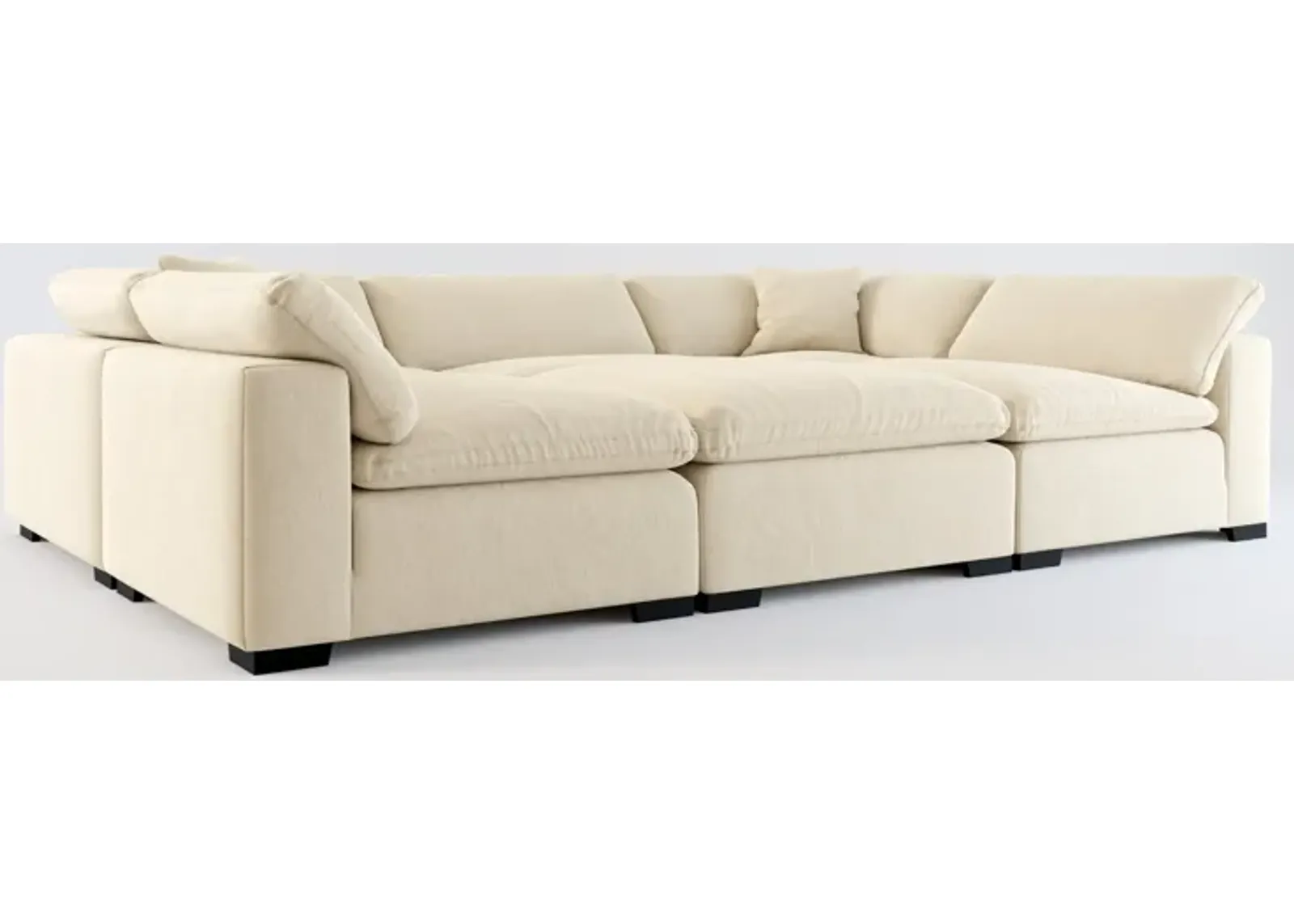 Plush Feathered Comfort 6-Piece Pit Sectional - Merrimac Ecru