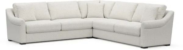 Bowery Foam Comfort 3-Piece Sleeper Sectional - River Rock Ivory