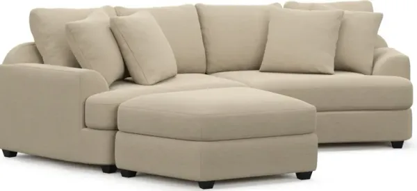 Skylar 3-Piece Sectional with Left-Facing Ottoman - Merrimac Ecru