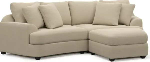 Skylar 3-Piece Sectional with Right-Facing Ottoman - Merrimac Ecru