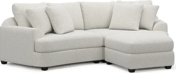 Skylar 3-Piece Sectional with Right-Facing Ottoman - River Rock Ivory