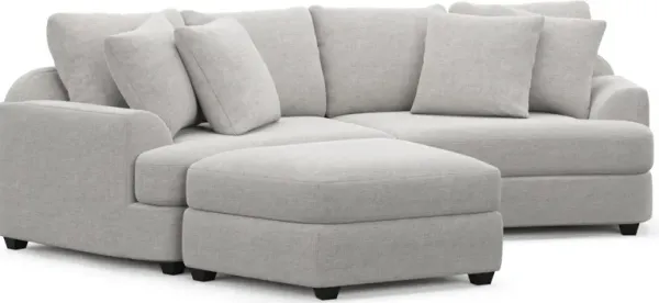 Skylar 3-Piece Sectional with Left-Facing Ottoman - Adario Fog