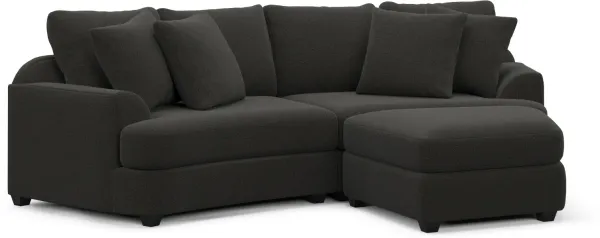 Skylar 3-Piece Sectional with Right-Facing Ottoman - Liv Onyx