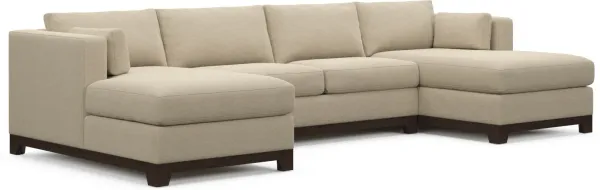 Brentwood Foam Comfort 3-Piece Sectional with Dual Chaise - Merrimac Ecru